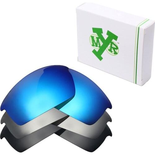 3 Pairs Mryok POLARIZED Replacement Lenses for Oakley Bottlecap Sunglasses Stealth Black & Ice Blue & Silver Titanium