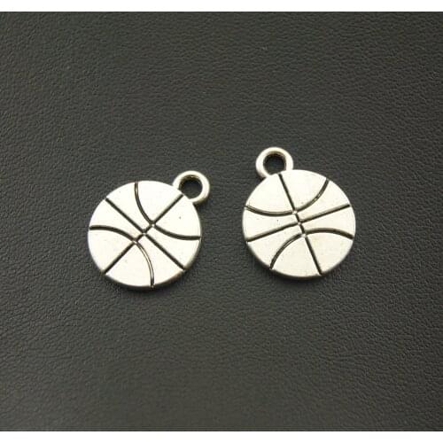 5 Pcs Silver Color Basketball Charms Handmade Charms Pendants Jewelry Findings A1094