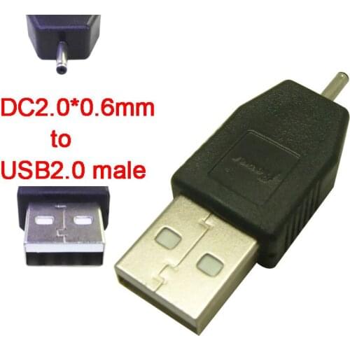 5Pcs High Quality USB 2.0 A TYPE MALE TO DC 2.0 x 0.6mm DC power Plug USB A Male to Tablet PC Plug Power Charging Charger