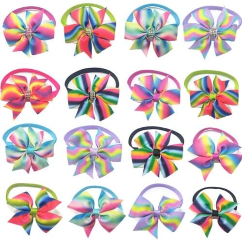 50pcs Dog Accessories Ribbon Rhinestone Pet Dog Cat Bowtie Collar Party Grooming Supplies Dog Bow Tie Pet Supplies