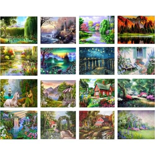 5D DIY Diamond Painting Landscape Full Drill Diamond Embroidery Scenery Mosaic Cross Ctitch Kits Home Wall Decor Gift Crafts
