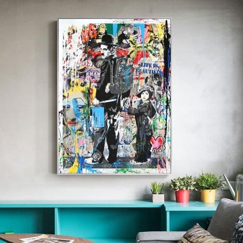Abstract Wall Graffiti Art Canvas Prints With A Child Posters And Prints Street Art Paintings For Living Room Cuadro