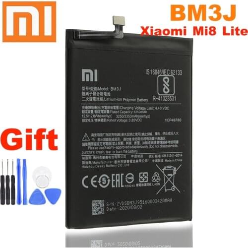 Xiao Mi Original Phone Battery BM3J For Xiaomi 8 Lite MI8 Lite High Capacity Polymer Replacement Battery 3350mAh With Free Tools