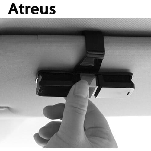 Atreus Car Sun Visor Clip Holder Glasses Interior Accessories For BMW E39 E60 F30 E30 X5 Audi B6 A6 B8 B7 B5 Q7 Mazda 3 6 CX-5