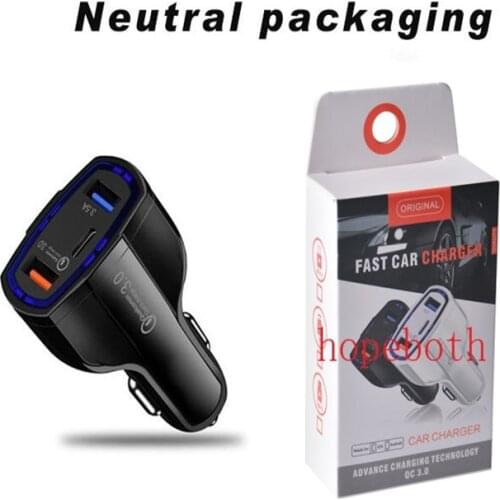 100pcs/lot Quick Charge 3.0 Car Charger 5V 3.5A QC3.0 Fast Charging Car-charger Dual USB Car Charger For iPhone