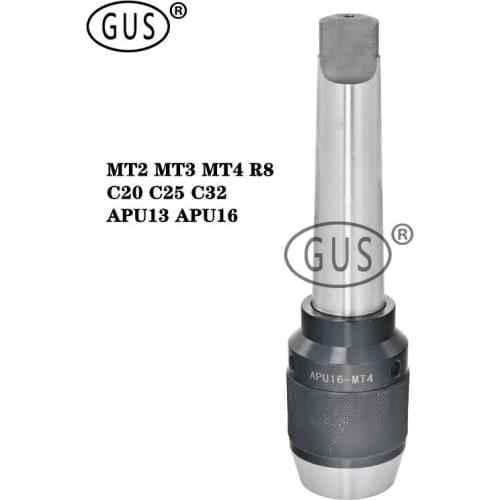 Free shipping new MT2 MT3 MT4 R8 C20 C25 C32 APU13 APU16 tool holder APU series CNC integrated self-tightening lathe tool holder