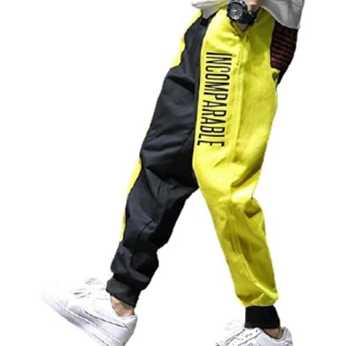 Large Size Washed Overalls Mens Trousers Embroidered Harem Pants Printed Hip-Hop Pants Feet Pants Splash Proof