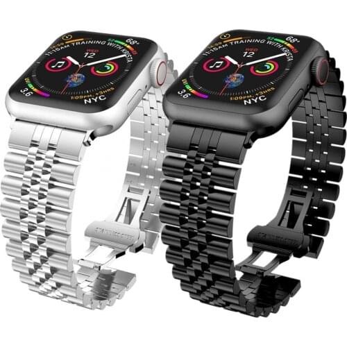 For Apple Watch 6 SE Stainless Steel Band 40mm 44mm 38mm 42mm Business Metal Link Bracelet iWatch Series 5/4/3/2/1 Wrist Strap