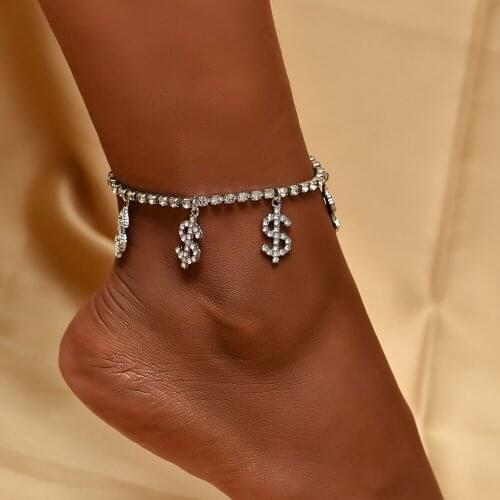 Boho Foot Circle Chain Ankle Summer Bracelet Taless "S" Shape Pendant Charm Sandals Barefoot Beach Foot Bridal Jewelry