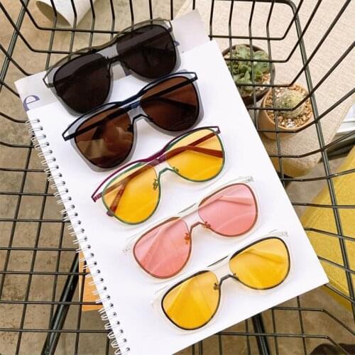 Brand Oversized Square Sunglasses Women Rimless Trendy Purple Bridge Sun Glasses Female Men Shades Transparent Glasses Eyewear