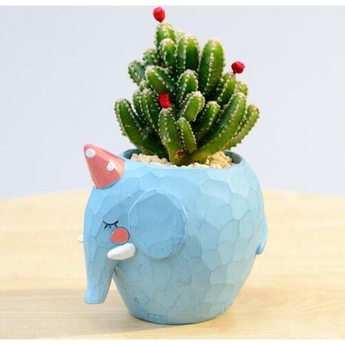 Cartoon Animal Shape Flower Pots Cute Mini Elephant Whale Plant Pot Micro Vase Bonsai Succulent Planter Decor Crafts