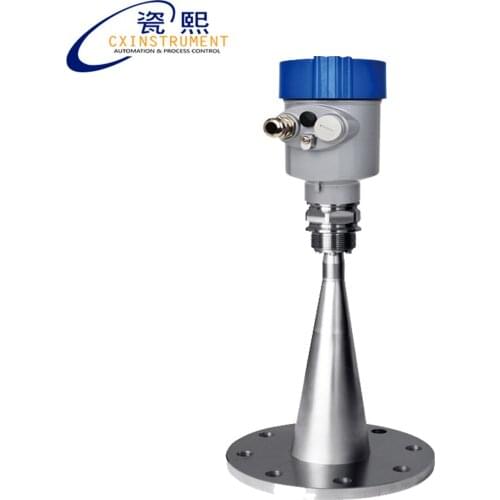 316L 78mm trumpet DN80 Guided Wave Radar Level Sensor 20M Range Tank Level Gauge With Cable