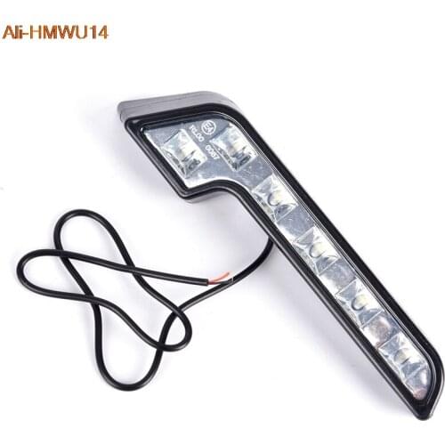 2x 6 LED General Car Driving Light L-shaped fog/12V DRL Daytime Running Light Kit Car Shape