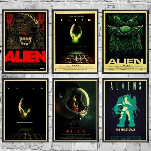 Home Art Movie Alien Retro Poster Prints High Quality Wall Stickers For Living Room Home Decoration