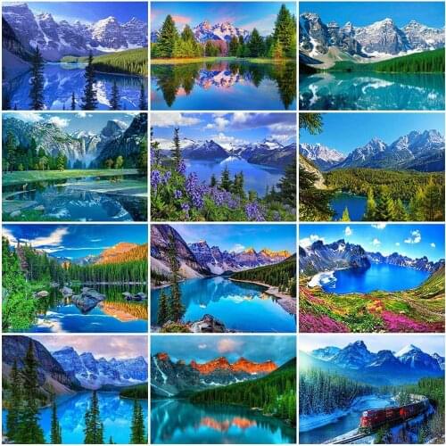 Evershine 5D Full Square/round Diamond Painting Mountain Scenery Diamond Embroidery Cross Stitch Rhinestone Mosaic Home Decor