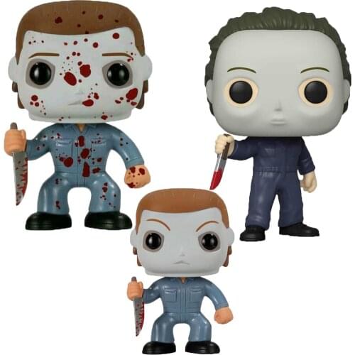 Movies Halloween Michael Myers Figure #03 Bloody Exclusive #622 Blood Splatter Figure with White Mask #831 Horror Movie Doll Toy