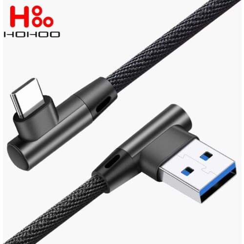 USB Type C Fast Charge Cable For Huawei mate 40 P40 30 20 pro lite elbow Cable for Mi Redmi Note 8 7 Pro 8a 6A 90 Degree Cable