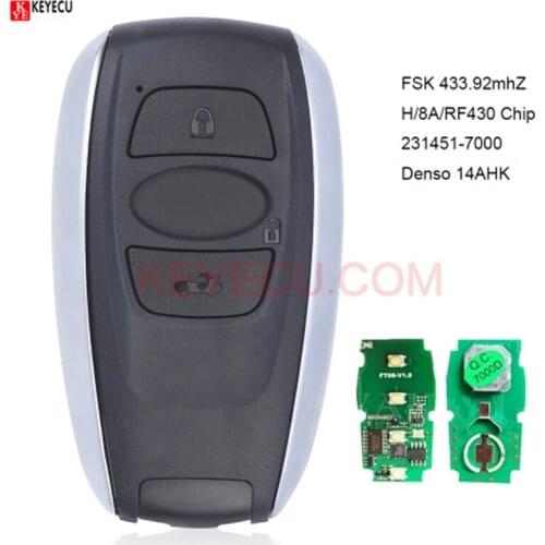 KEYECU Keyless Entry Smart Key 433MHz H/8A/RF430 Chip P1=F3 Denso 14AHK For Subaru Forester Legacy Impreza XV BRZ 2014 2015 2016