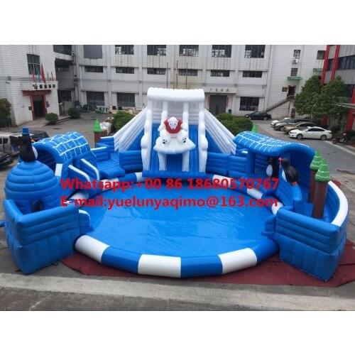 China Guangzhou) manufacturers selling inflatable slides, Inflatable water park, large water toys, ice and snow park KY-715