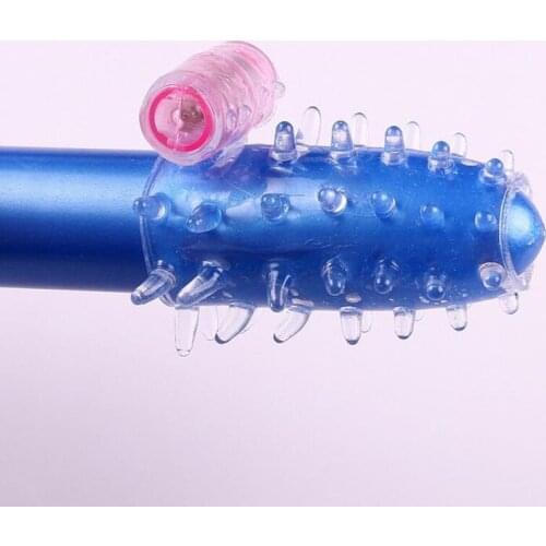 Penis Ring Sleeve Vibrator Clitoris Stimulator Crystal Finger Vibrator Soft Cock Delayed Ejaculation Sex Toys For Men Chastity