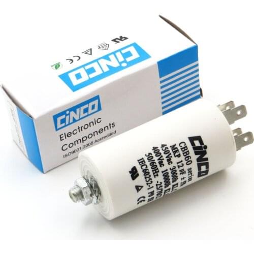 12UF 400V 450V CBB60 Motor Run Capacitors 4pins SH DB Polypropylene Film Ac 450VAC Water Pump electrical engine 12mfd 12mf