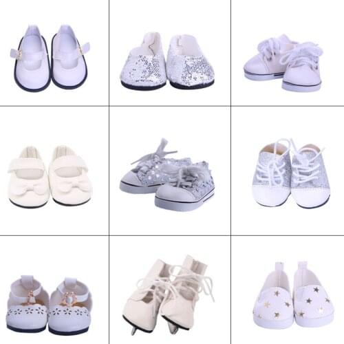 Doll White Canvas Shoes Fashion Suitable 18 Inch American Born Baby Doll And 43cm Reborns Baby Doll,Our Generation,Gift For Girl