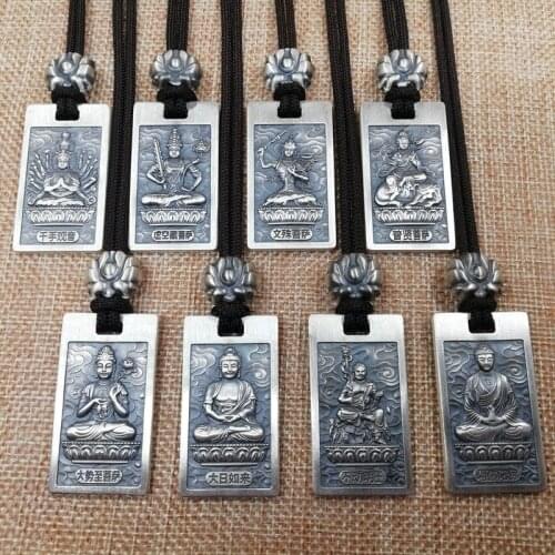 S999 sterling silver solid lotus pendant zodiac this life restoring ancient ways men and women lovers necklace