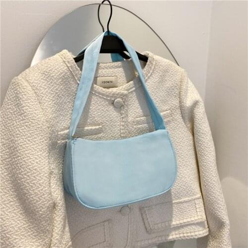 Summer Women Mini Handbags Fashion Solid Color Nylon Shoulder Bags Casual Female Cell Phone Pocket Underarm Bag Crossbody Bags