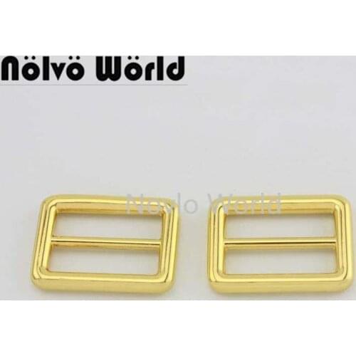 Nolvo World 5-20-100pcs 4 colors 31*20mm 1.2" leather luxury bag strap belt deep gold adjust 3.2cm tri-glide buckle slider