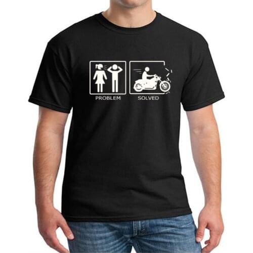 Summer Fashion Brand T Shirt Short Sleeve Cotton Causual Hip Hop Black Motorcycle Problem Funny T-Shirts Men Casual Tees Tops