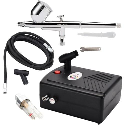 OPHIR Airbrush Kit with Air Compressor for Cake Decorating Art Craft Hobby Paint Airbrush Cake Decorating_AC034+AC004A+AC011