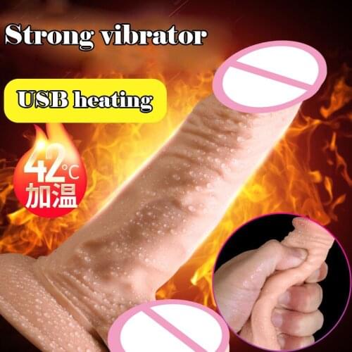 New heating dildo realistic dildo vibrator suction cup dildo clitoris stimulator wand massager fake penis sex products for women
