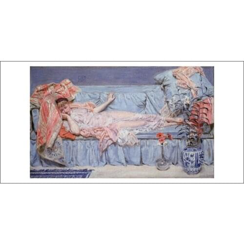 Nude figurative painting canvas portrait art poster picture court painting sleeping nude beauty in sofa modern decorative art