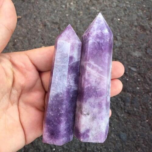 Natural Lepidolite Wand Healing Crystal Chakra Point Spirit Meditation Obelisk Home Decor Art Gift Reiki Stone Feng shui