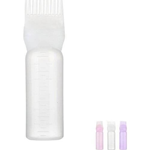 120ml Plastic Hair Dye Refillable Bottle Applicator Comb Dispensing Salon Hair Coloring Hairdressing Styling Tool Multicolor