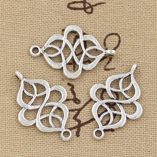 25pcs Charms Link Connector 28x18mm Antique Bronze Silver Color Color Bracelets Pendants DIY Handmade Tibetan Making Jewelry