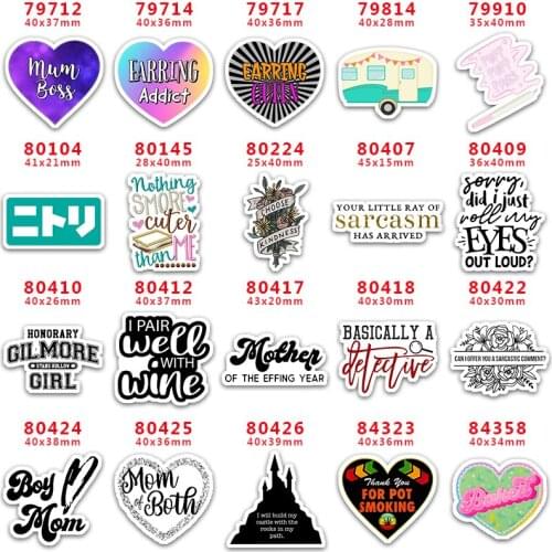 DIY Craft Supplies Sewing Accessories Cartoon Letter Printed Planar Resins Mold 30 Pieces. PR-79712