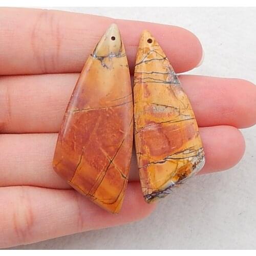 Hot sale Multi-Color Picasso jasper Gemstone Earring Bead, 44x17x5mm,44x17x5mm,12.1g