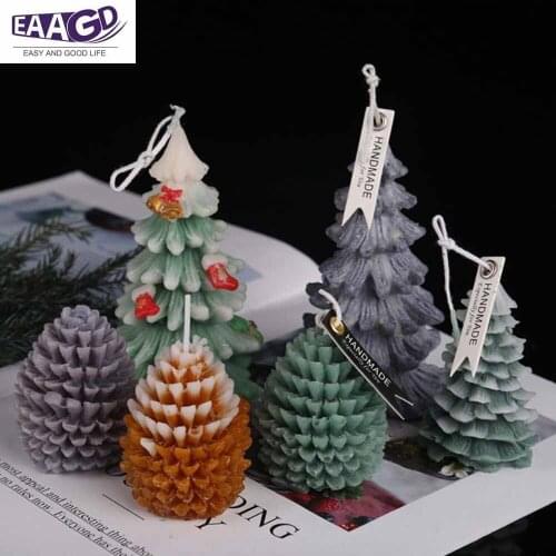3D Christmas Tree Silicone Candle Mold for Candle Making Xmas Pine Tree Silicone Soap Molds DIY Cake Decorating DIY Baking Molds