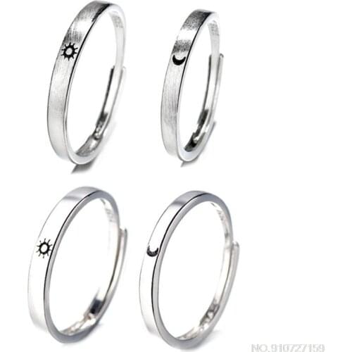 Sun and Moon Lover Couple Rings Simple Fashion Men Women Ring Wedding Jewelry J19 21 Dropshipping