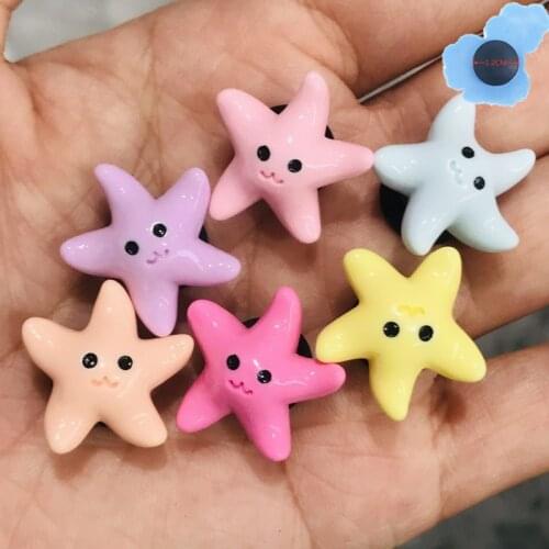 50pcs Wholesale Mix Resin Starfish Children Shoes Accessories Garden Shoe Decorations Fit Croc Jibz Charm Backpack