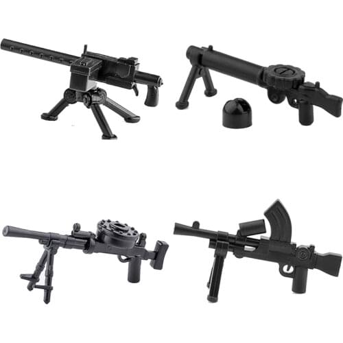 5 Pcs/Lot Weapon Pack MOC Guns Military Team Building Blocks City Police Soldiers WW2 Military Army Builder Series X347