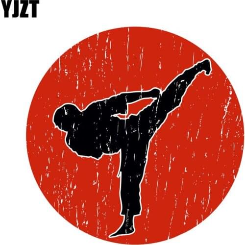 YJZT 13CM*13CM Karate Martial Arts Kung Fu Judo PVC Car Sticker 11-00308