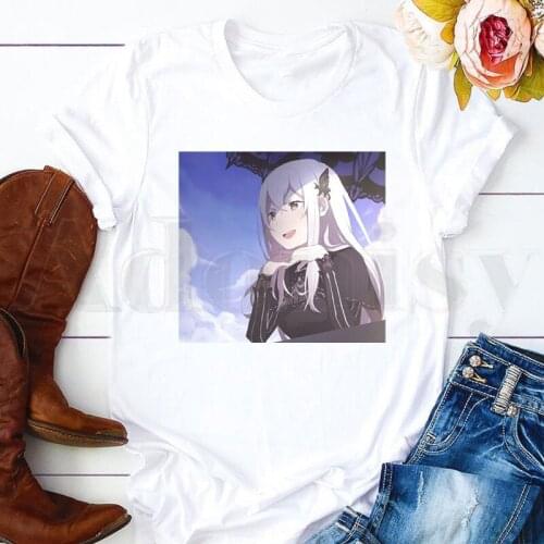 Re: Life In A Different World From Zero Re0 Anime Short Sleeve Female Tops Tees Harajuku VintageT Shirts Womens T-shirt
