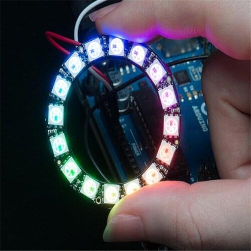 16 bits RGB LED Ring - 16 x WS2812 5050 RGB LED with Integrated Drivers LED Breakout Arduino compatible