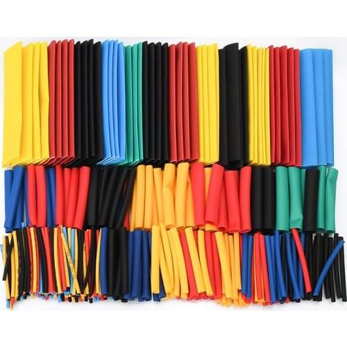 328 Pcs/lot Sleeving Wrap Wire 2:1 Car Electrical Shrinkable Cable Tube kits Heat Shrink Tubing Polyolefin 8 Sizes Mixed Color
