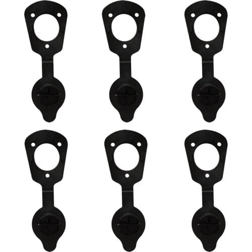 6 Pieces / Set Black Cap and Gasket Cover for Flush Mount Rod Pole Holder Fishing Kayak Canoe Boat Tackle Accessory Tool