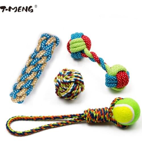 T-MENG Four Pieces A Set Pet Toys for dog funny Chew Durable Flying Discs Knot Dog Toy For Small Large Dogs Trainging Chew Toys