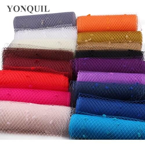 Free Shipping 18 Colors 5 Yards Per Lot Birdcage Veil With Dot 25CM Width Russian Veiling Netting Wedding Dot Veils