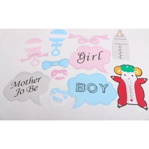 Free shipping 30bags=11pcs/bag mother to be boy girl Fun baby birthday party decoration photo booth props event party supplies